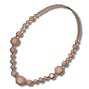 Vintage Peach Beaded Necklace